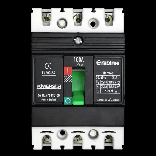 CRABTREE 100 MCCB TRIPLE POLE 25kA 7PBGN3100 POWERSTAR