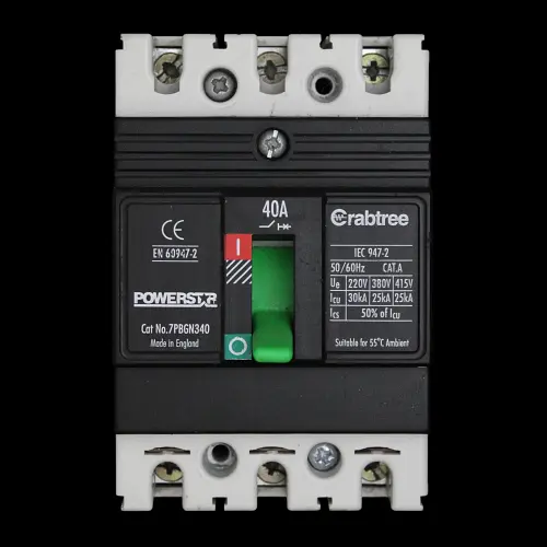 CRABTREE 40 MCCB TRIPLE POLE 25kA 7PBGN340 POWERSTAR