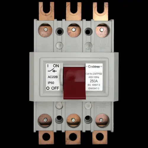 CRABTREE 250 MAIN SWITCH DISCONNECTOR TRIPLE POLE AC22B 250TPSD