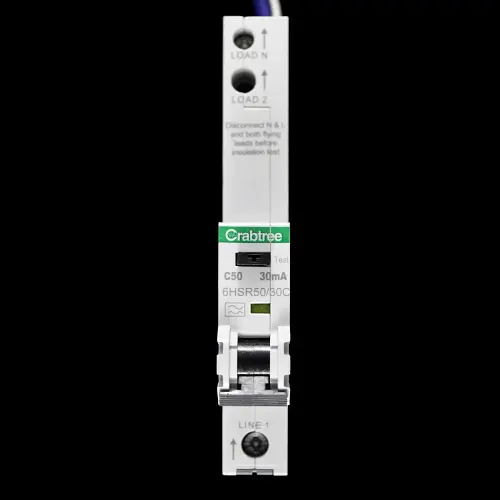 CRABTREE 50 AMP CURVE C 10kA 30mA RCBO TYPE A 6HSR50/30C LOADSTAR