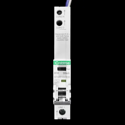 CRABTREE B 10 RCBO 6kA 30mA TYPE A LOADSTAR 6FSR10/30B