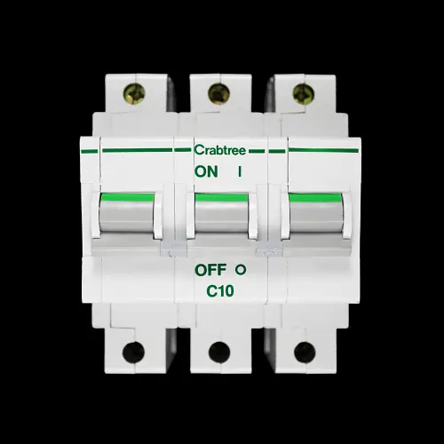 CRABTREE 10 AMP CURVE C 16kA TRIPLE POLE MCB CIRCUIT BREAKER POLESTAR 63C/10