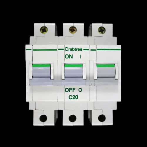 CRABTREE 20 AMP CURVE C 16kA TRIPLE POLE MCB CIRCUIT BREAKER POLESTAR 63C/20