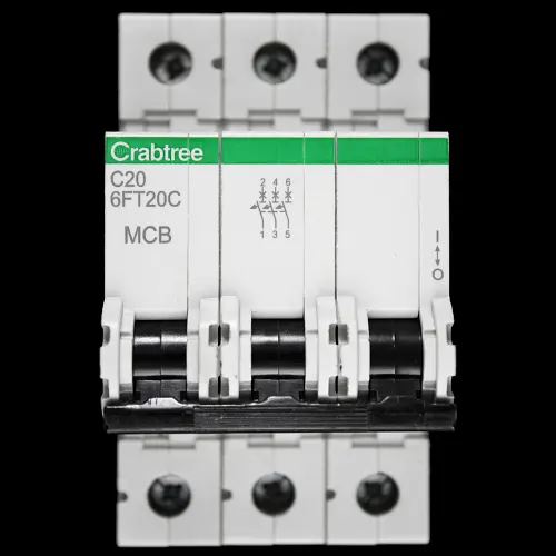 CRABTREE 20 AMP CURVE C 6kA TRIPLE POLE MCB CIRCUIT BREAKER 6FT20C LOADSTAR