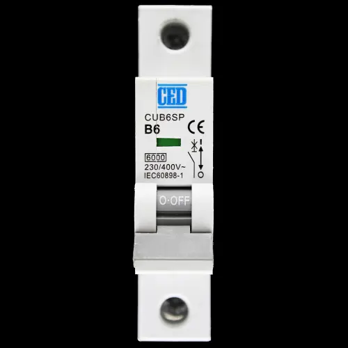 CED 6 AMP CURVE B 6kA MCB CIRCUIT BREAKER CUB6SP W