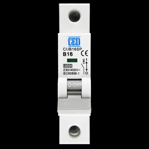 CED 16 AMP CURVE B 6kA MCB CIRCUIT BREAKER CUB16SP W