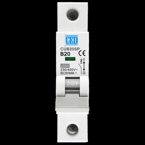 CED 20 AMP CURVE B 6kA MCB CIRCUIT BREAKER CUB20SP W