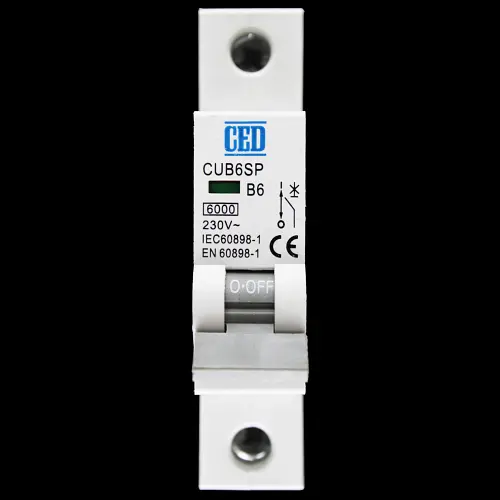 CED 6 AMP CURVE B 6kA MCB CIRCUIT BREAKER CUB6SP WL