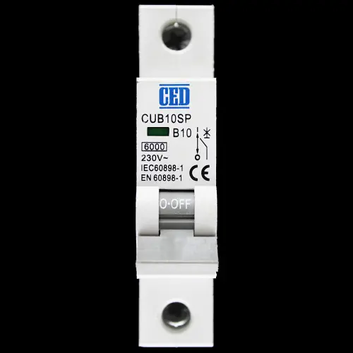 CED 10 AMP CURVE B 6kA MCB CIRCUIT BREAKER CUB10SP WL