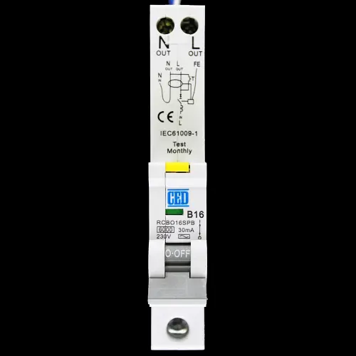 CED B 16 RCBO 6kA 30mA TYPE AC RCBO16SPB SB