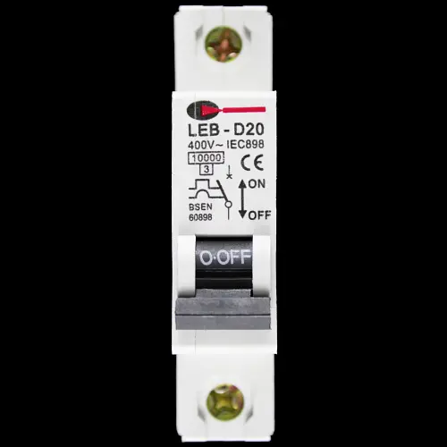 CGD 20 AMP CURVE D 10kA MCB CIRCUIT BREAKER 400V LEB-D20