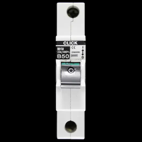 CLICK 50 AMP CURVE B 10kA MCB CIRCUIT BREAKER DB150