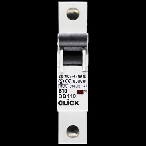 CLICK 10 AMP CURVE B 10kA MCB CIRCUIT BREAKER DB110