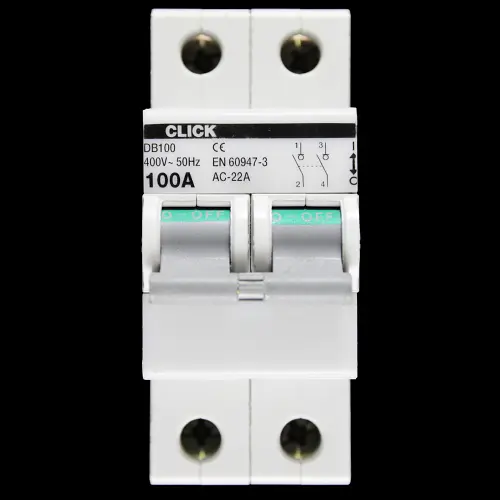 CLICK 100 AMP DOUBLE POLE MAIN SWITCH DISCONNECTOR DB100