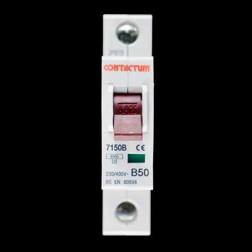 CONTACTUM 50 AMP CURVE B 6kA MCB CIRCUIT BREAKER 7150B RED