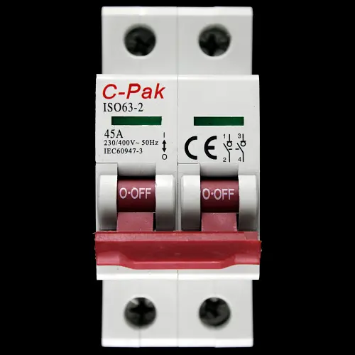 C-PAK 45 MAIN SWITCH DISCONNECTOR DOUBLE POLE ISO63-2