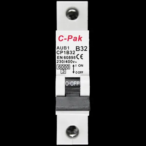 C-PAK 32 AMP CURVE B 6kA MCB CIRCUIT BREAKER AUB1 CP1B32