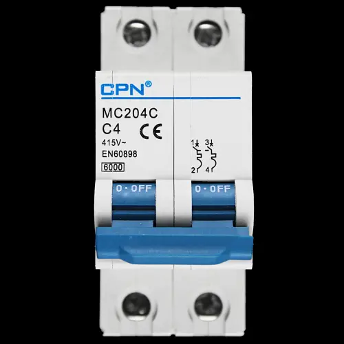 CPN 4 AMP CURVE C 6kA DOUBLE POLE MCB CIRCUIT BREAKER MC204C
