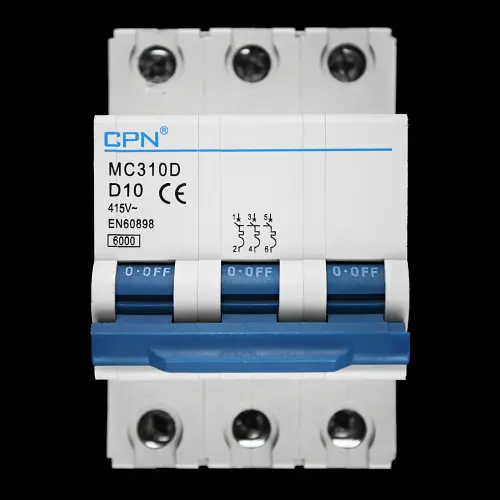 CPN 10 AMP CURVE D 6kA TRIPLE POLE MCB CIRCUIT BREAKER MC310D
