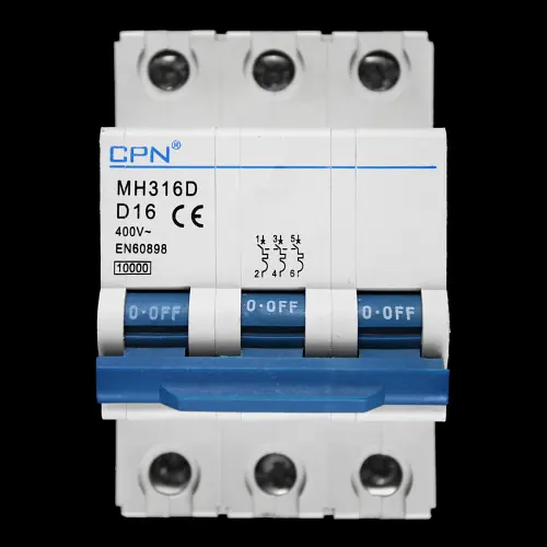 CPN 16 AMP CURVE D 10kA TRIPLE POLE MCB CIRCUIT BREAKER MH316D