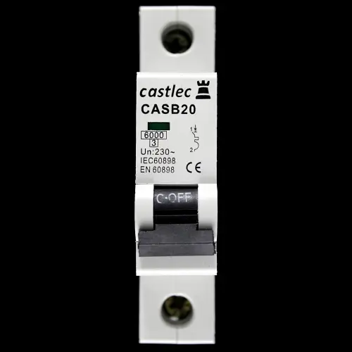 CASTLEC 20 AMP CURVE B 6kA MCB CIRCUIT BREAKER CASB20