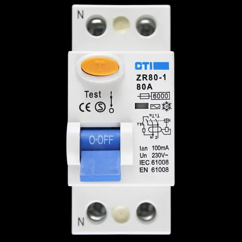 CTI 80 AMP 100mA DOUBLE POLE RCD TYPE AC ZR80-1