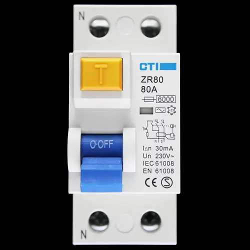 CTI 80 AMP 30mA DOUBLE POLE RCD TYPE AC ZR80 SQ