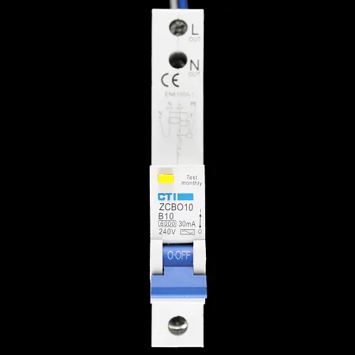 CTI 10 AMP CURVE B 6kA 30mA RCBO TYPE AC ZCBO10