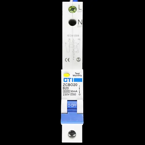 CTI 20 AMP CURVE B 6kA 30mA RCBO TYPE AC ZCBO20