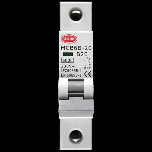DGUK 20 AMP CURVE B 6kA MCB CIRCUIT BREAKER MCB6B-20