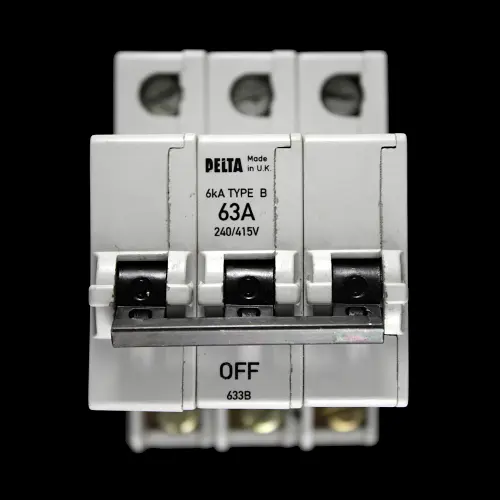 DELTA 63 AMP CURVE B 6kA TRIPLE POLE MCB CIRCUIT BREAKER 633B