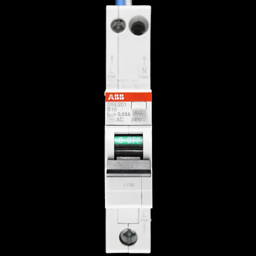 ABB 10 AMP CURVE B 6kA 30mA RCBO TYPE AC 2CSR255051R1105 DSE201