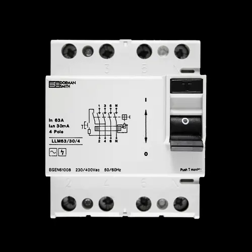 DORMAN SMITH 63 AMP 30mA FOUR POLE TYPE AC LLM63/30/4