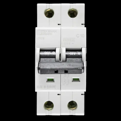 DORMAN SMITH 10 AMP CURVE C 10kA DOUBLE POLE MCB CIRCUIT BREAKER X2PC10