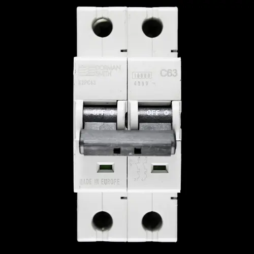 DORMAN SMITH 63 AMP CURVE C 10kA DOUBLE POLE MCB CIRCUIT BREAKER X2PC63