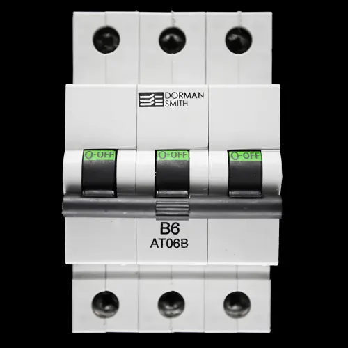 DORMAN SMITH 6 AMP CURVE B 10kA TRIPLE POLE MCB CIRCUIT BREAKER AT06B