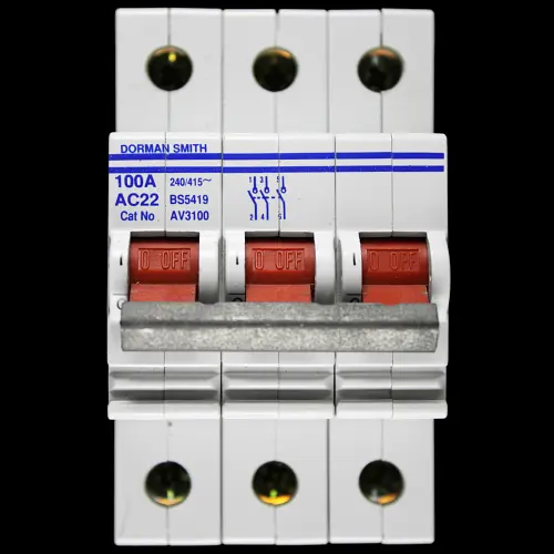 DORMAN SMITH 100 AMP TRIPLE POLE MAIN SWITCH DISCONNECTOR AV3100