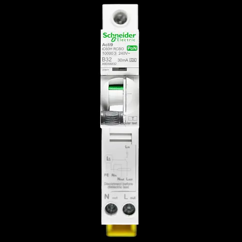 SCHNEIDER 32 AMP CURVE B 10kA 30mA RCBO TYPE A PoN ACTI9 IC60H A9D56832