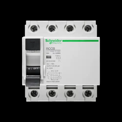 SCHNEIDER 25 AMP 30mA FOUR POLE RCCB RCD TYPE AC 905015 RSD 25034