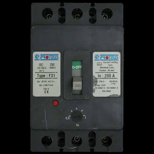PROTEUS 200 AMP 35kA TRIPLE POLE MCCB F31
