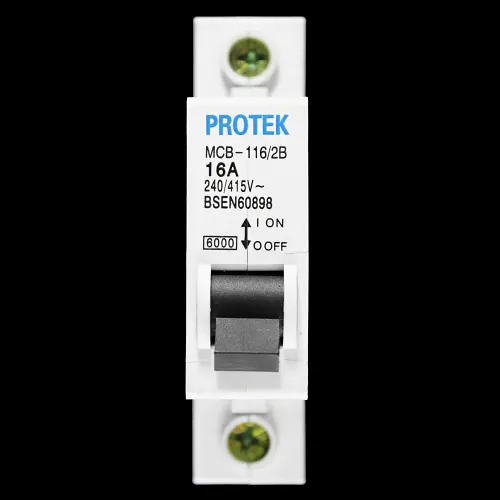 PROTEK 16 AMP CURVE B 6kA MCB CIRCUIT BREAKER MCB-116/2B