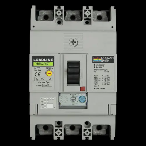 DORMAN SMITH 50 AMP 25kA TRIPLE POLE MCCB LOADLINE YB3N3P50T