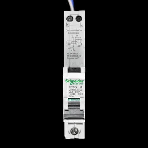 SCHNEIDER 32 AMP CURVE B 6kA 30mA RCBO TYPE A DOM32B6R30