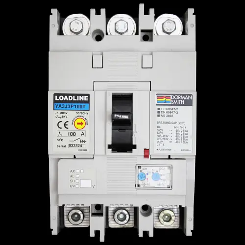 DORMAN SMITH 100 AMP 65kA TRIPLE POLE MCCB LOADLINE YA3J3P100T
