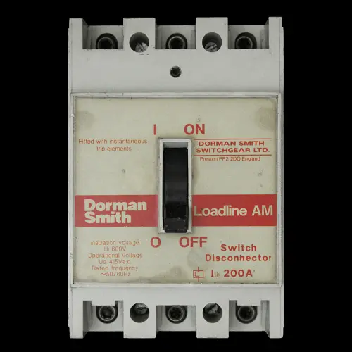 DORMAN SMITH 200 AMP TRIPLE POLE MAIN SWITCH DISCONNECTOR LOADLINE AM