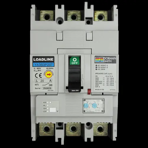 DORMAN SMITH 20 AMP 30kA TRIPLE POLE MCCB YA3S3P20T LOADLINE