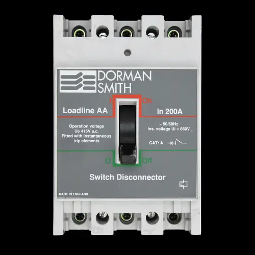 DORMAN SMITH 200 AMP TRIPLE POLE SWITCH DISCONNECTOR MCCB LOADLINE AA