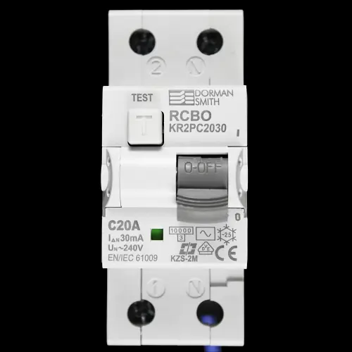DORMAN 20 AMP CURVE C 10kA 30mA DOUBLE POLE RCBO TYPE AC KR2PC2030