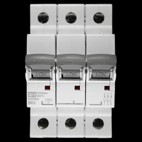 DORMAN 63 AMP CURVE B 10kA TRIPLE POLE MCB CIRCUIT BREAKER K3PB63