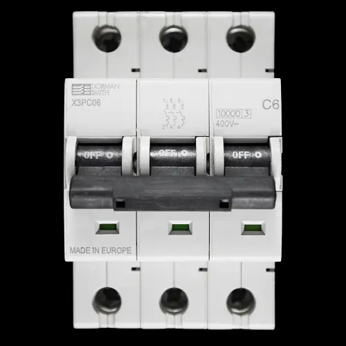 DORMAN 6 AMP CURVE C 10kA TRIPLE POLE MCB CIRCUIT BREAKER X3PC06